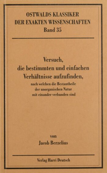 [Cover] Versuch, die bestimmten und einfachen Verhältnisse aufzufinden (Berzelius)